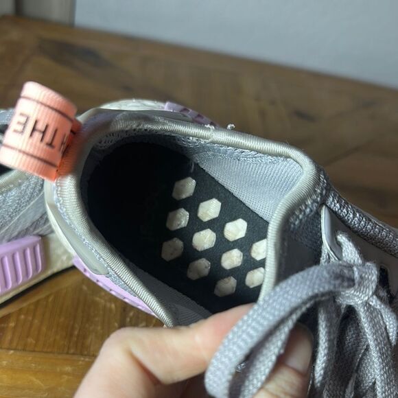 Adidas Gray and Pink Sneakers with Knit Fabric and Chunky Sole - Picture 8 of 9
